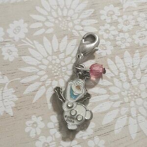 Disney Silver Frozen Olaf Snowman Zipper Pull On Charm